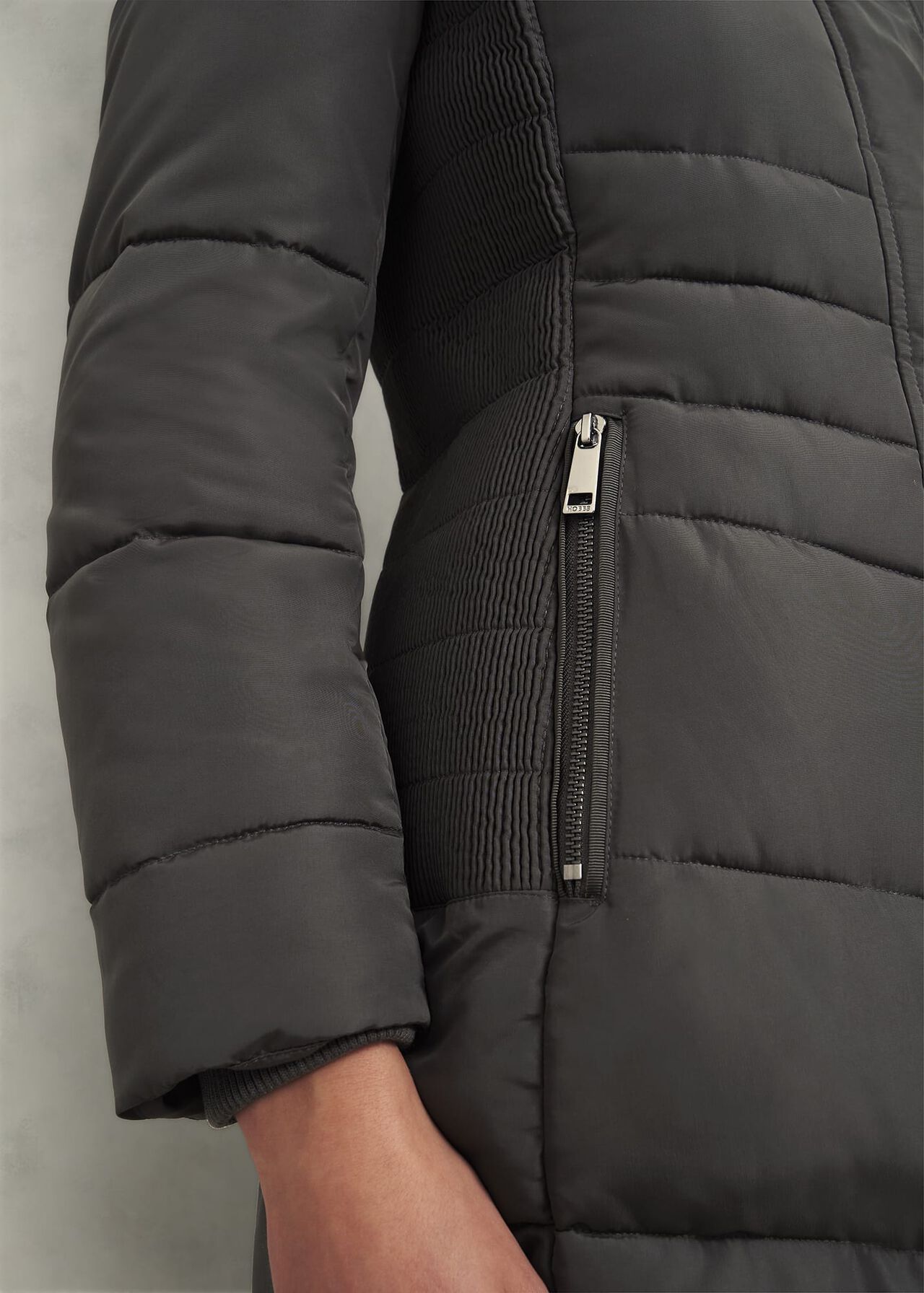 Petite Jaymie Puffer, Charcoal, hi-res