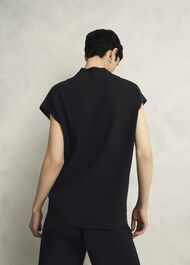 Black Harris High V Neck Knitted Co-ord Tank Top, Hobbs Black, hi-res