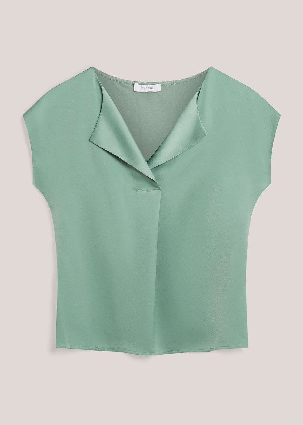 Sylvie Satin Front Top, Seafoam Green, hi-res