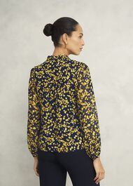 Aria Blouse, Navy Yellow, hi-res