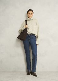 Meera Suede Woven Belt, Chocolate Brown, hi-res