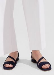 Mila Flat Sandal, Midnight, hi-res