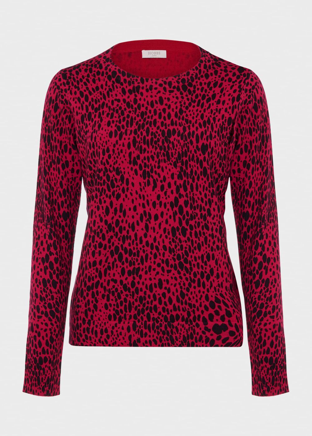 Harlow Cotton Blend Jumper, Cerise Black, hi-res