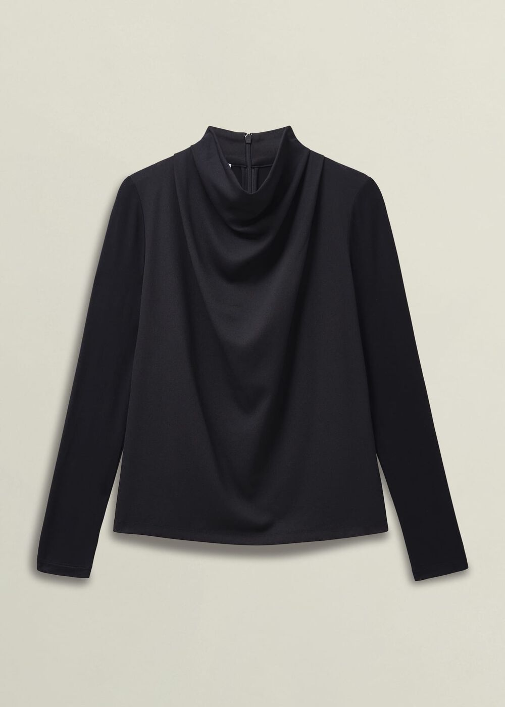Arielle Cowl Neck Long Sleeve Blouse, Hobbs Navy, hi-res