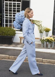 Estella Linen Trousers, Blue White, hi-res