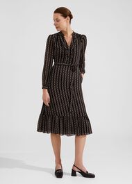 Petite Alexia Dress, Black Camel, hi-res