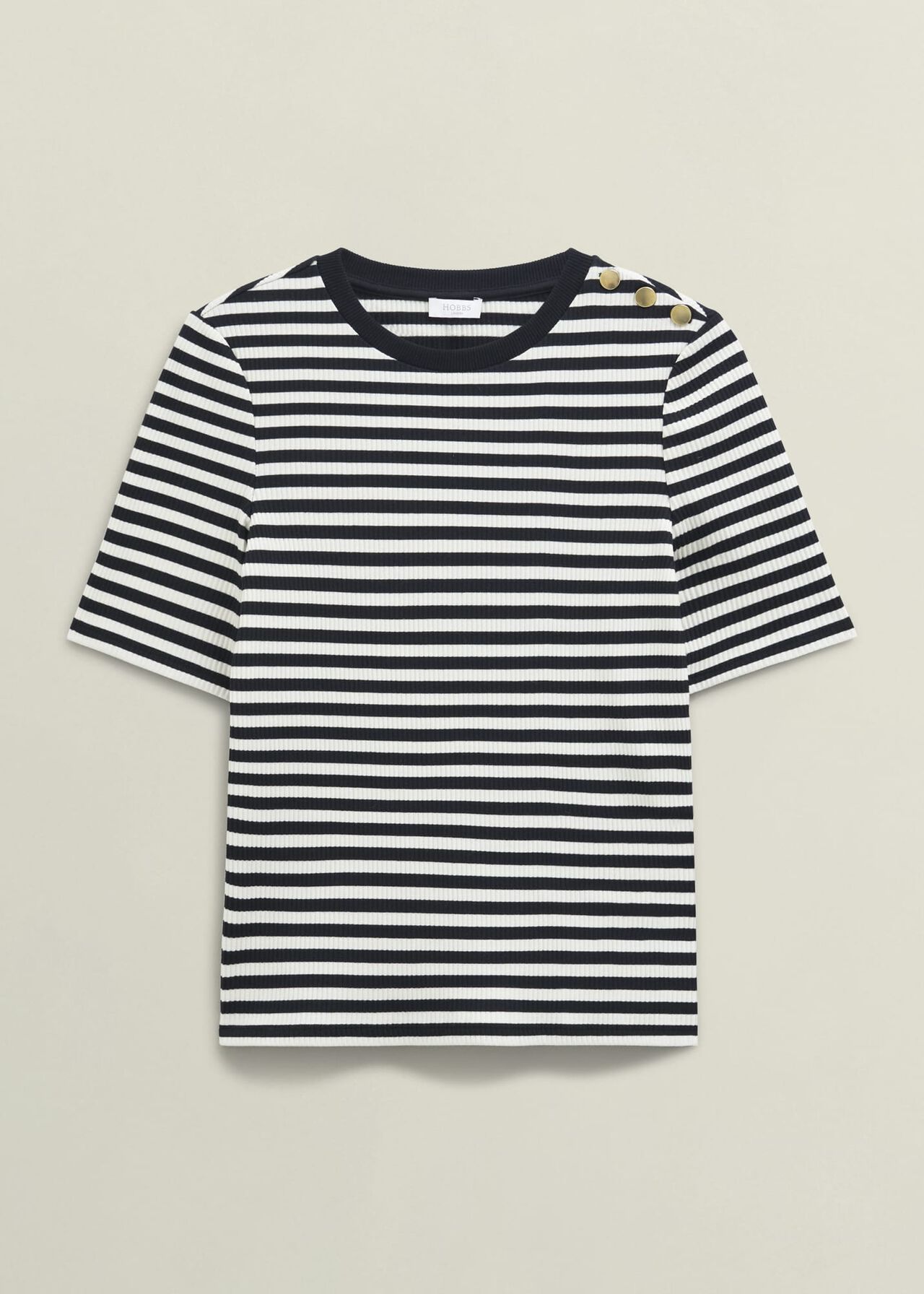 Tamsin Stripe T-Shirt, Ivory Navy, hi-res