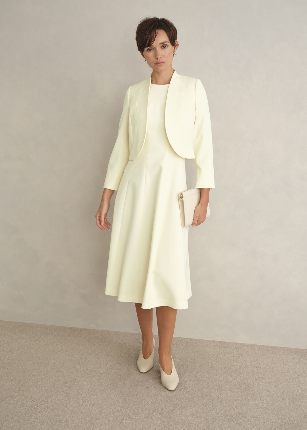 Eliana Seam Detail Dress, Pale Yellow, hi-res