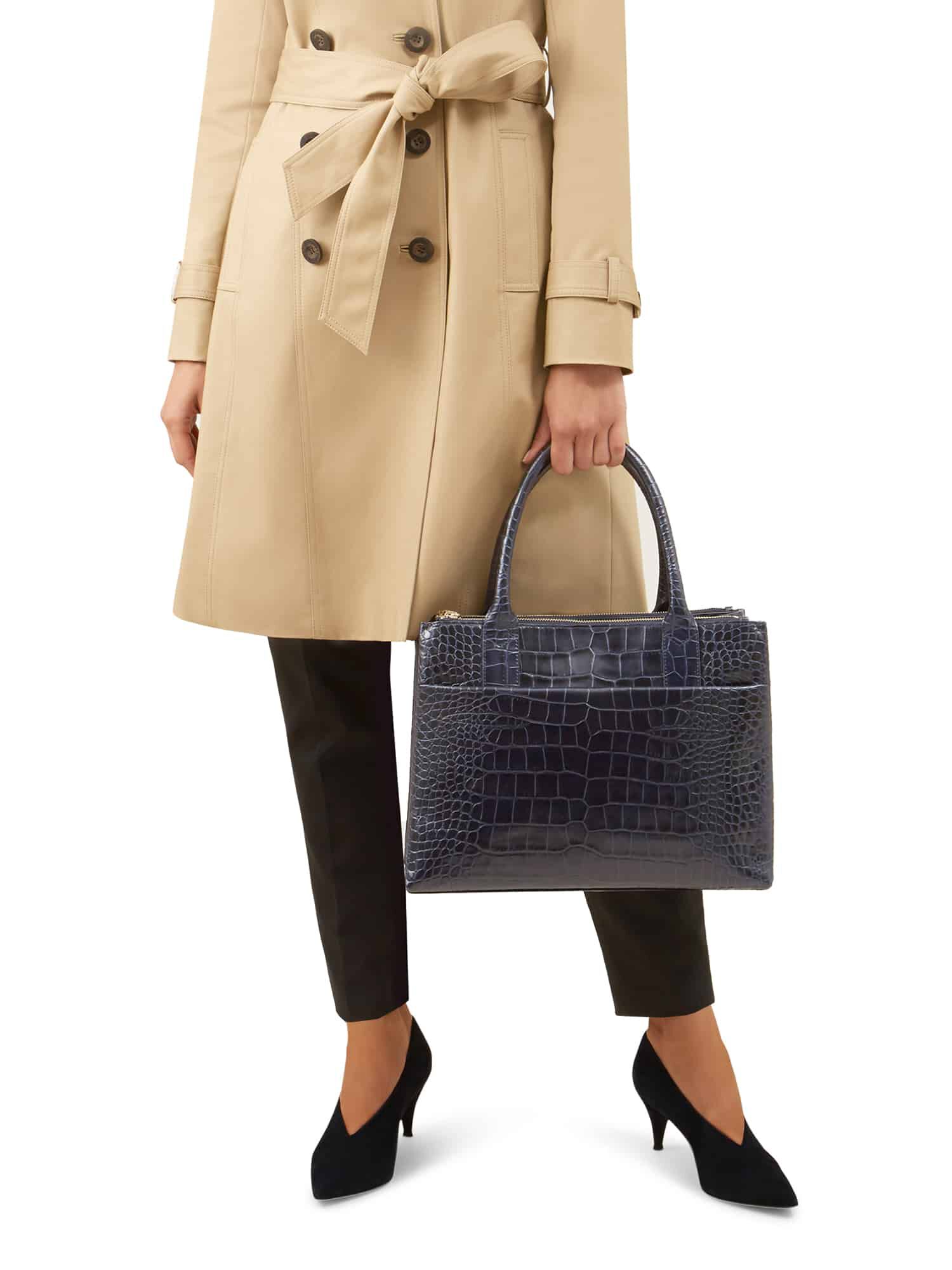 navy tote bag