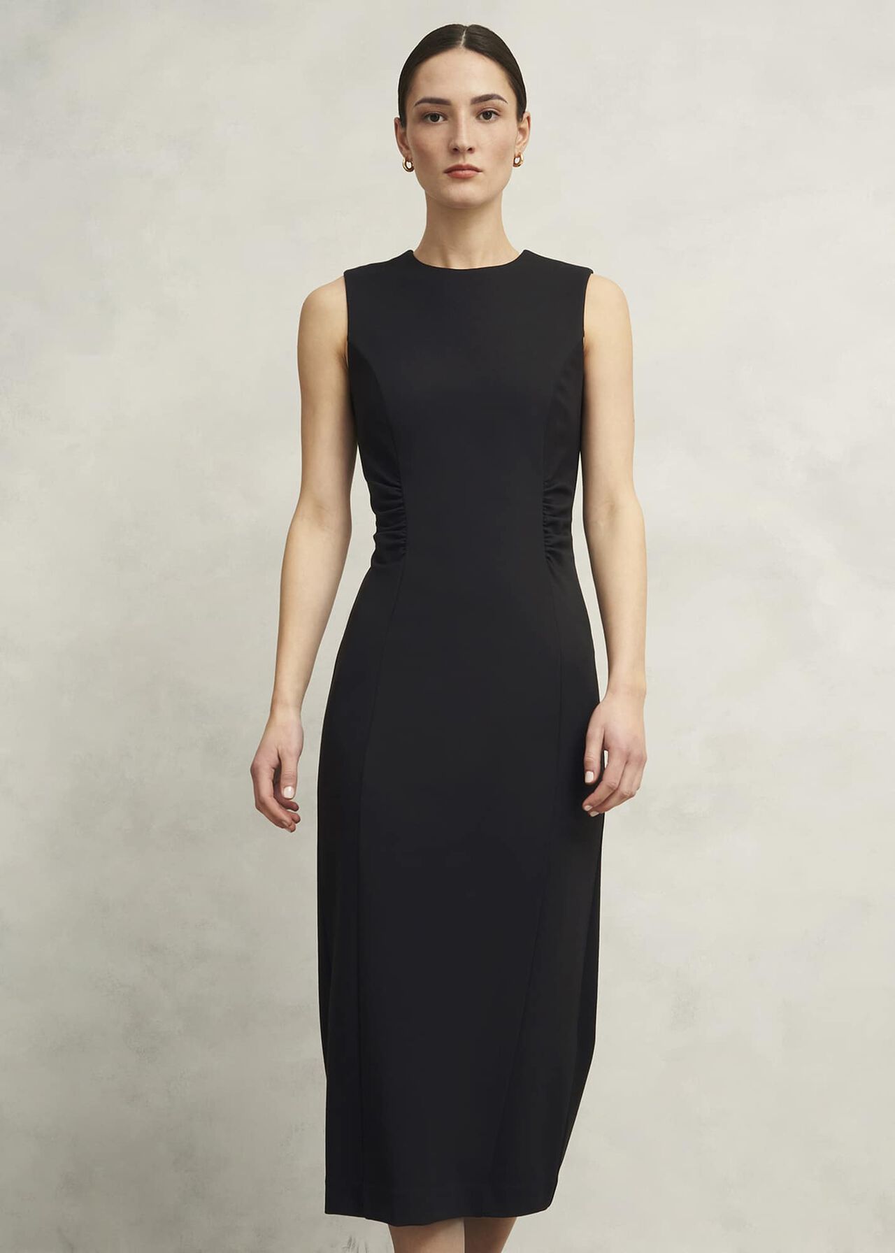 Petite Hazel Ponte Dress, Black, hi-res