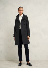 Saskia Shower Resistant Trench Coat, Black, hi-res