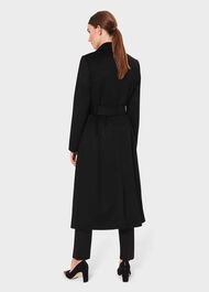 Petite Olivia Wool Wrap Coat, Black, hi-res