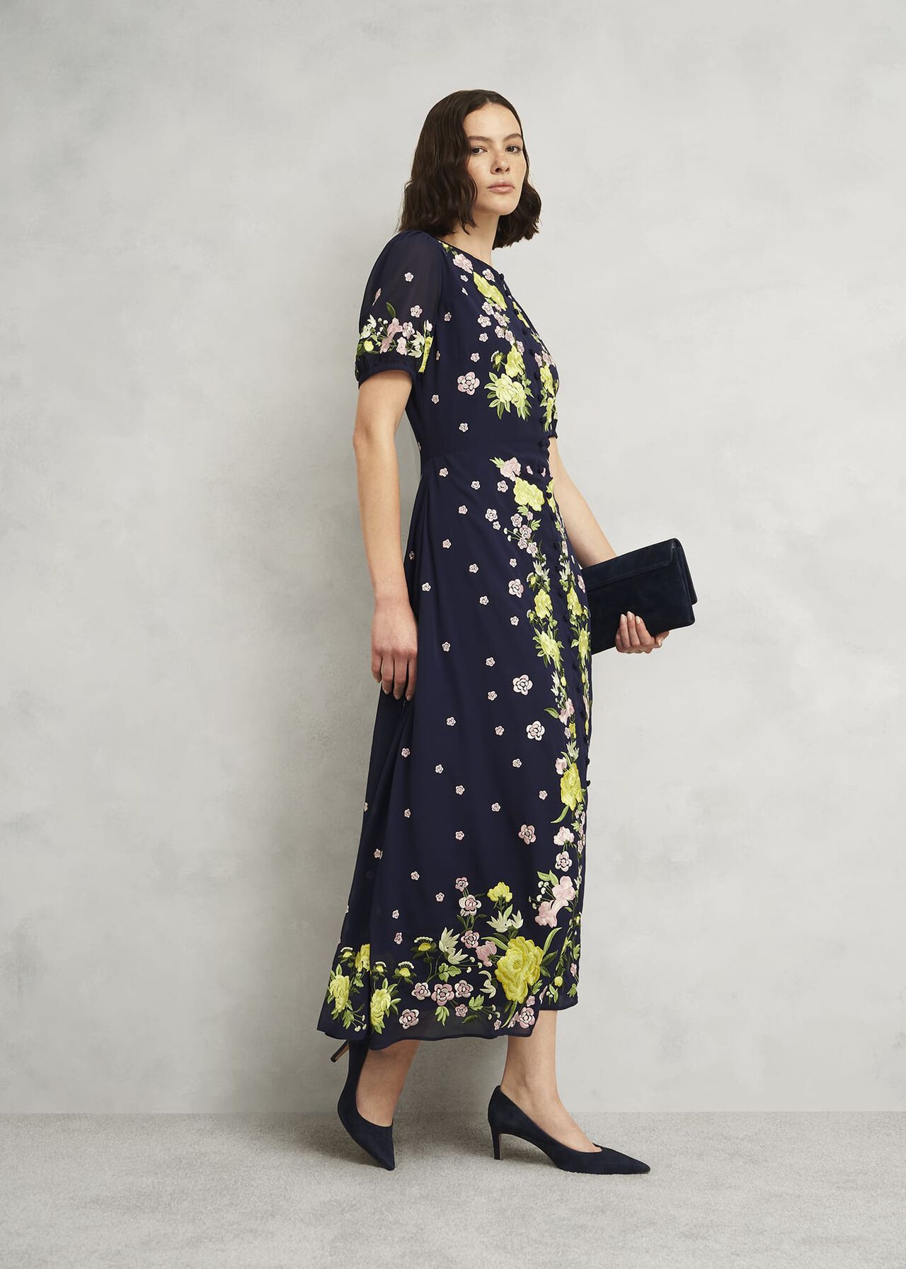 Petite Elva Embroiderd Dress, Midnight Multi, hi-res