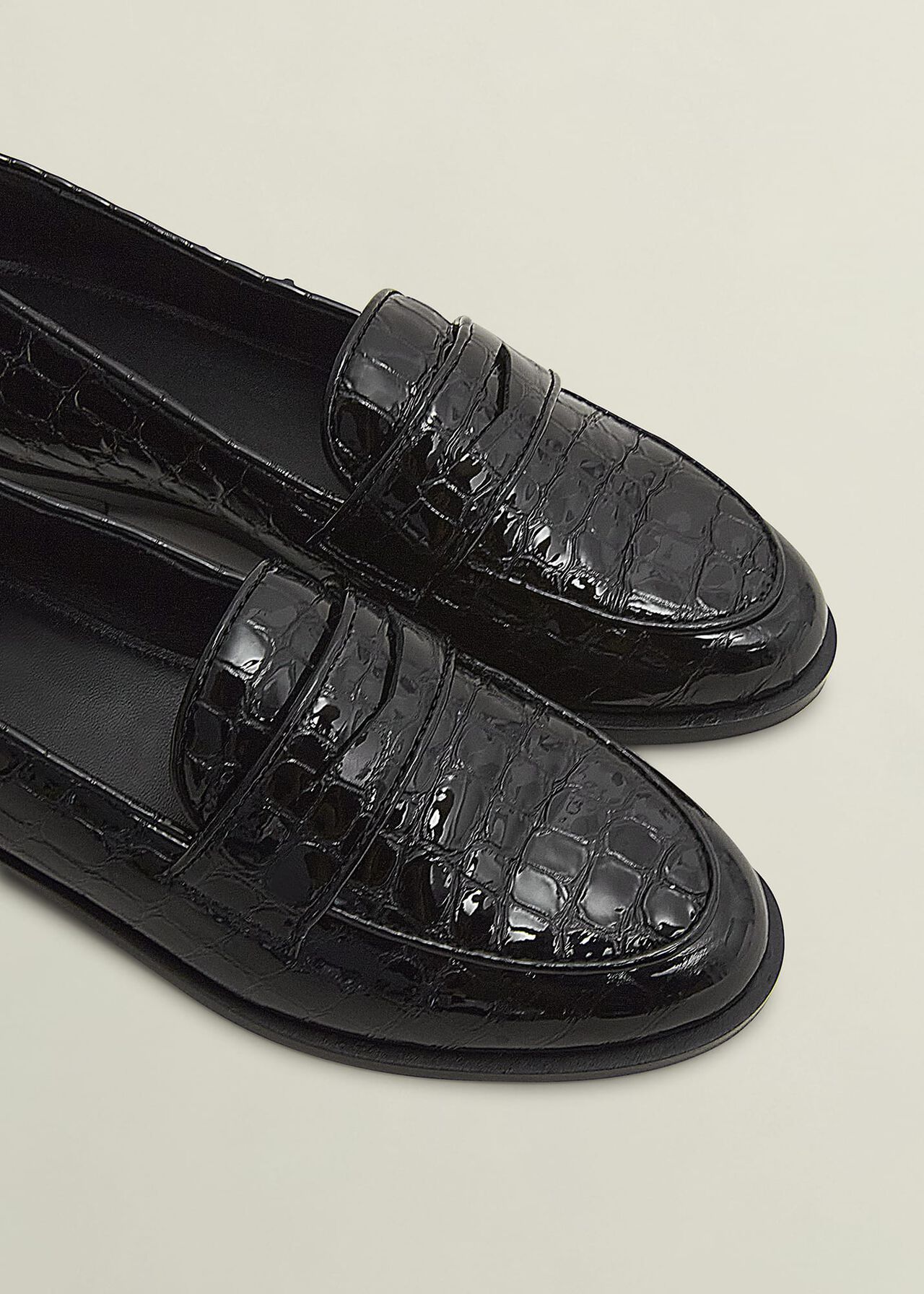 Lillian Leather Loafers, Black, hi-res