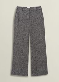 Marlyn Wool Jersey Trousers, Black White, hi-res