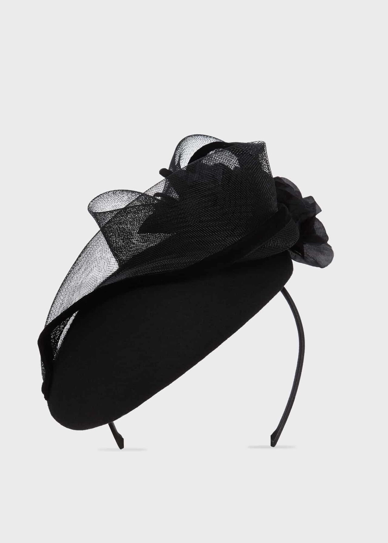 Magdalena Fascinator, Black, hi-res