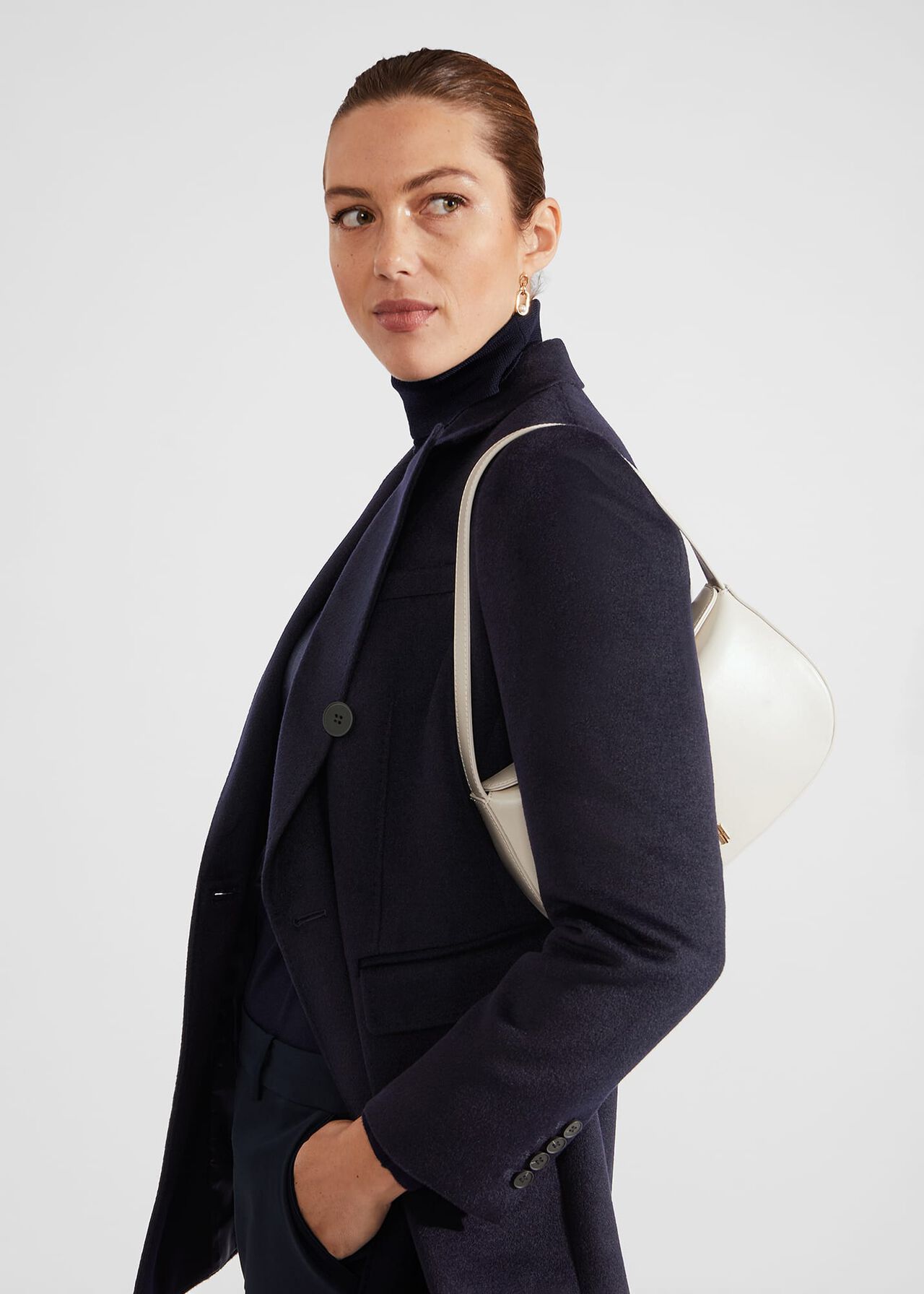 Skye Wool Coat, Navy, hi-res