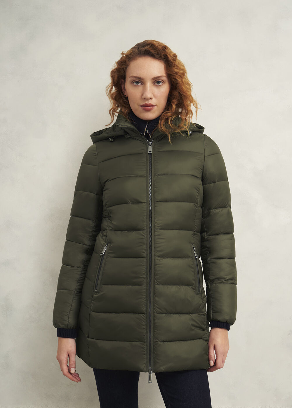 Petite Joelle Puffer Coat, Dark Olive, hi-res