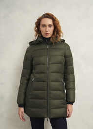 Petite Joelle Puffer Coat, Dark Olive, hi-res