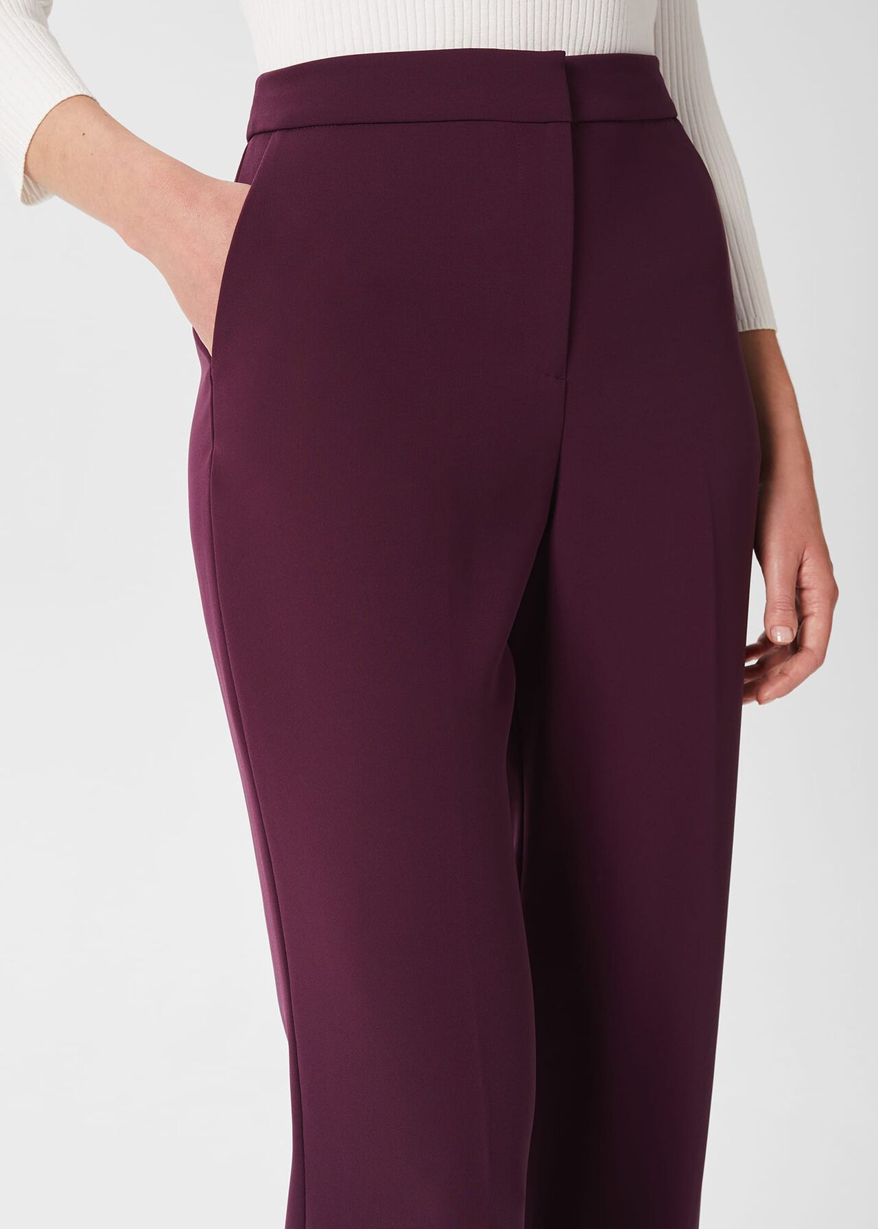 Adelia Straight Pants, Deep Plum, hi-res