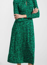 Yasmin Jersey Dress, Green Navy, hi-res