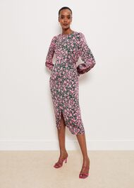 Charlton Dress, Green Pink, hi-res