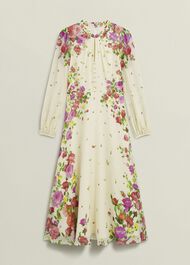 Eva Floral Silk Dress, Cream Multi, hi-res