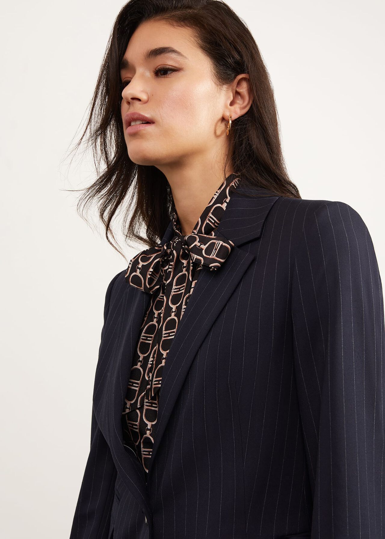 Ness Pinstripe Jacket, Navy Ivory, hi-res