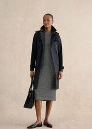 Marlyn Wool Jersey Dress, Black White, hi-res