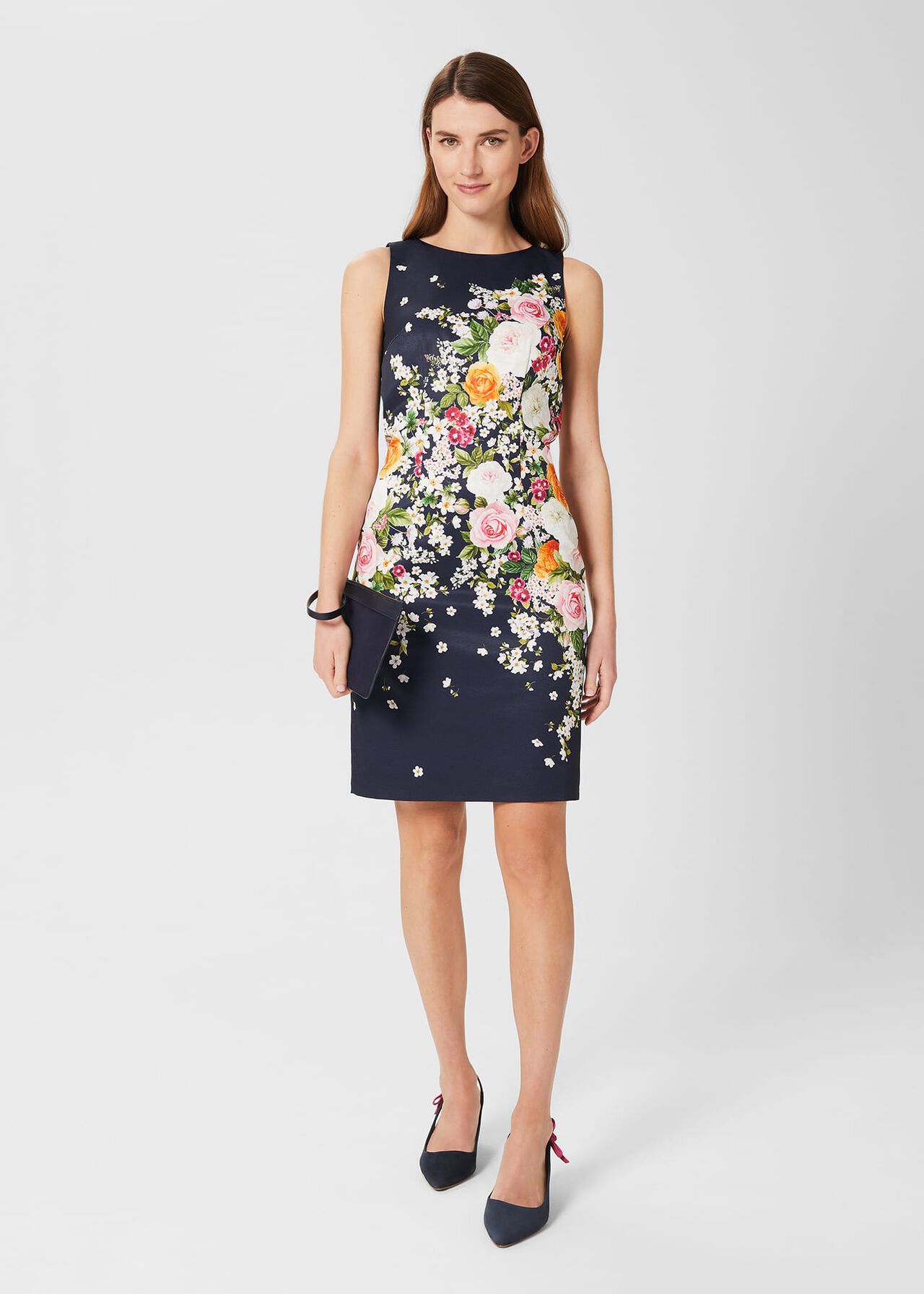 Moira Floral Shift Dress, Navy Pink, hi-res
