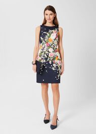 Moira Floral Shift Dress, Navy Pink, hi-res