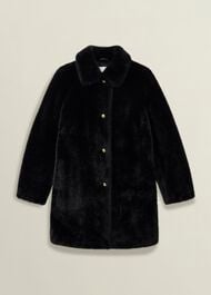 Rue Faux Fur Coat, Black, hi-res