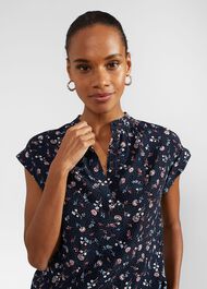 Carine Blouse, Navy Multi, hi-res