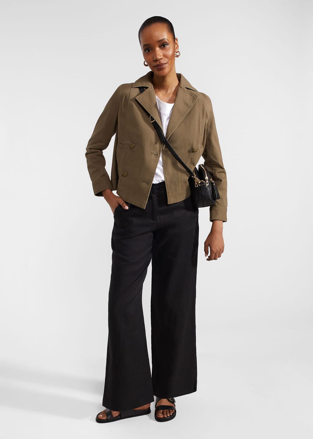 Lynn Linen Pants, Black, hi-res