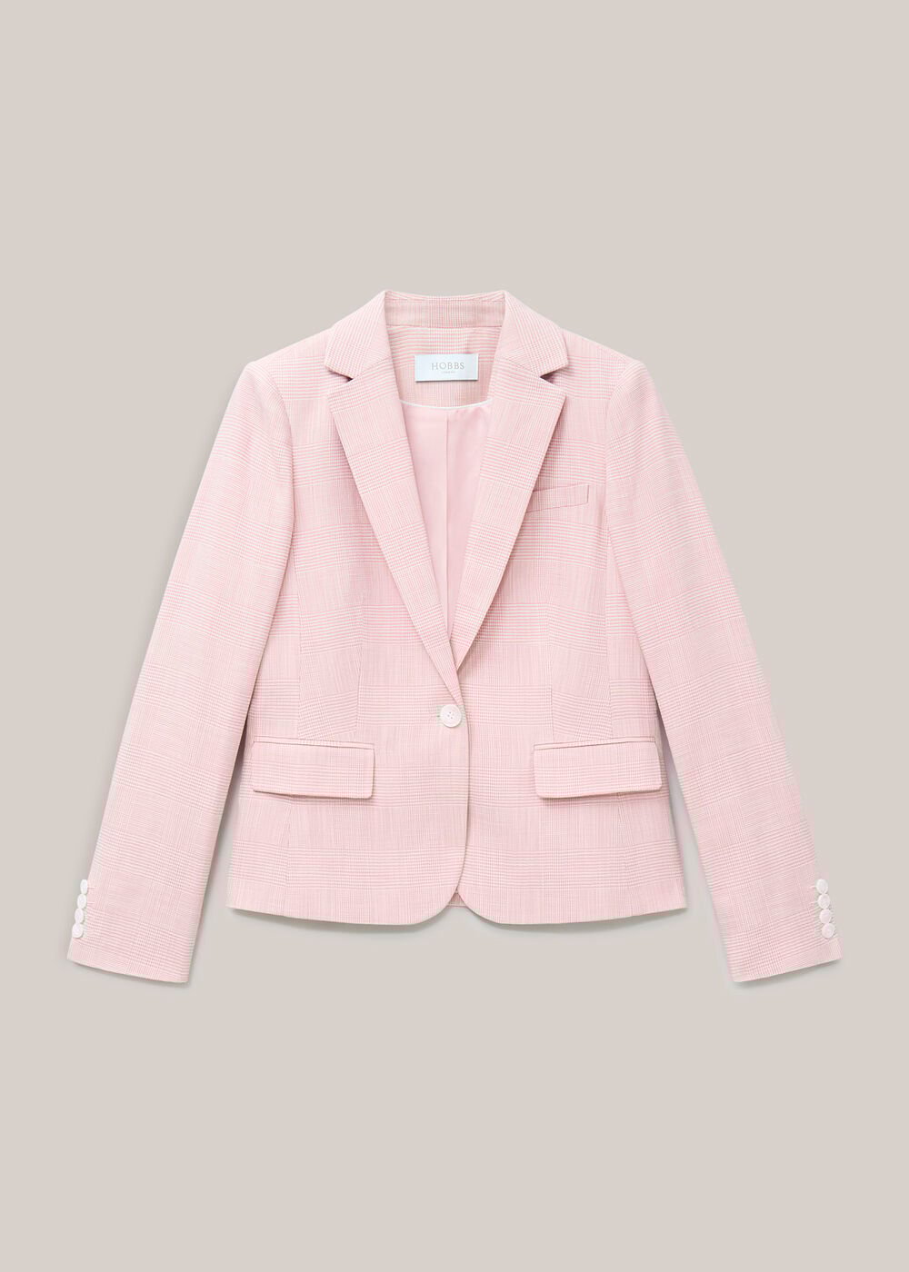 Blake Check Jacket, Pink Ivory, hi-res