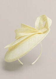 Elaine Fascinator, Pale Yellow, hi-res