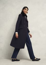 Marlene Wool Blend Coat, Navy, hi-res