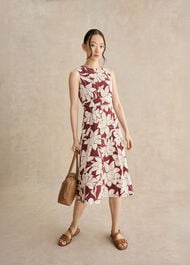 Marylise Jersey Dress, Brown Ivory, hi-res