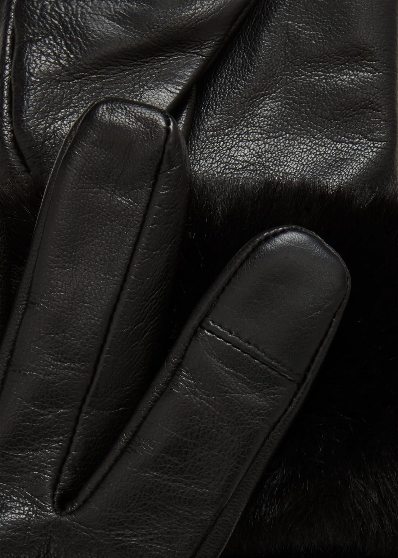 Ellie Leather Gloves, Black, hi-res