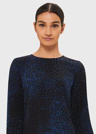Karissa Blouse, Electrc Blu Blk, hi-res