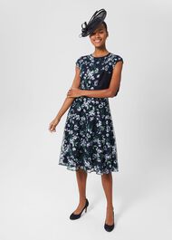 Tia Embroidered Floral Dress, Pale Blue Multi, hi-res