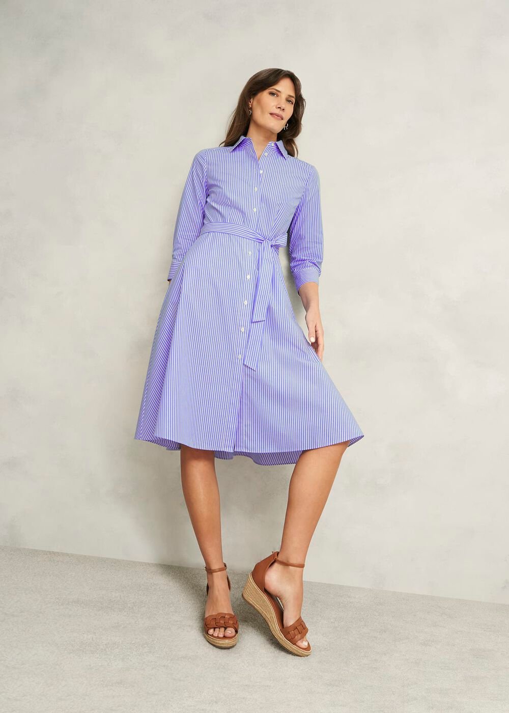 Petite Harlow Cotton Dress, Blue Ivory, hi-res