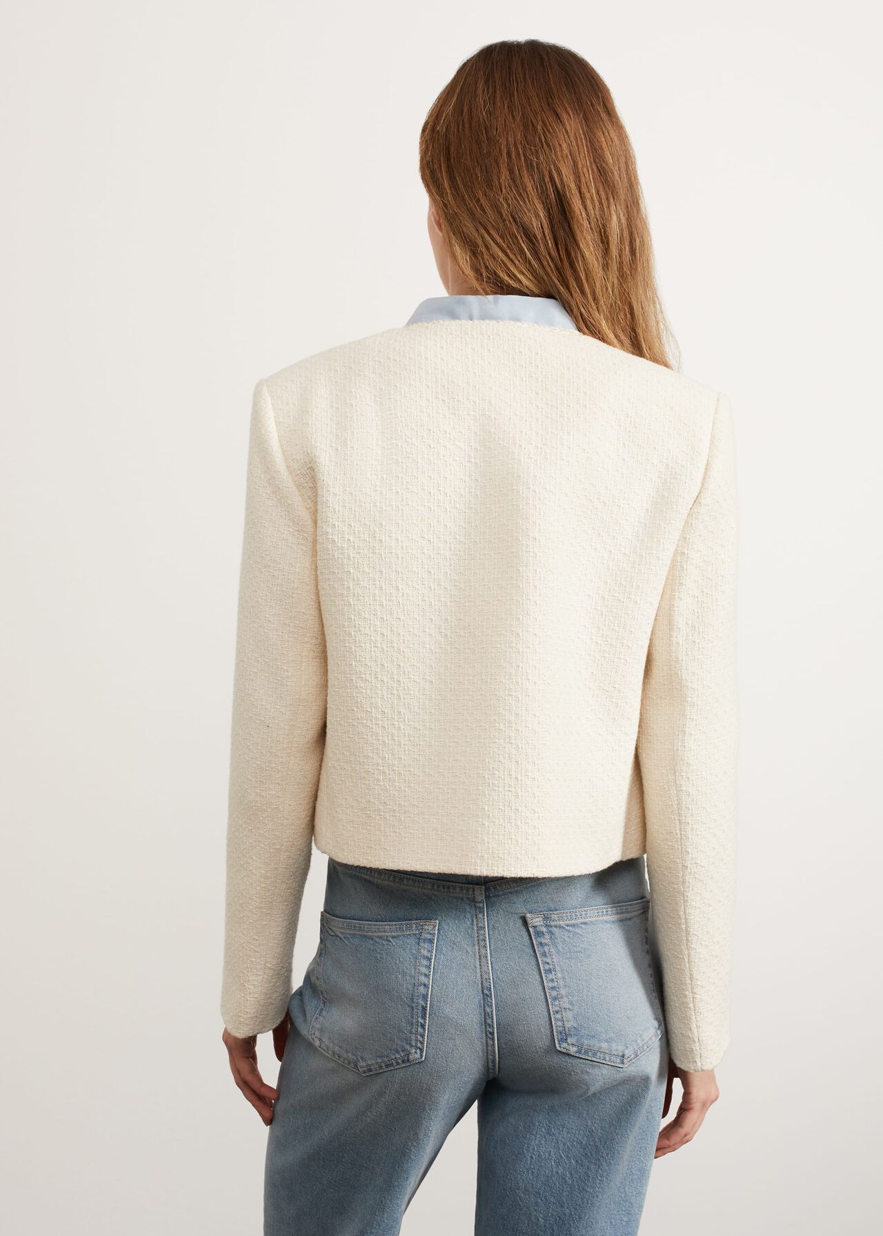 Draycott Cropped Jacket, Ivory, hi-res