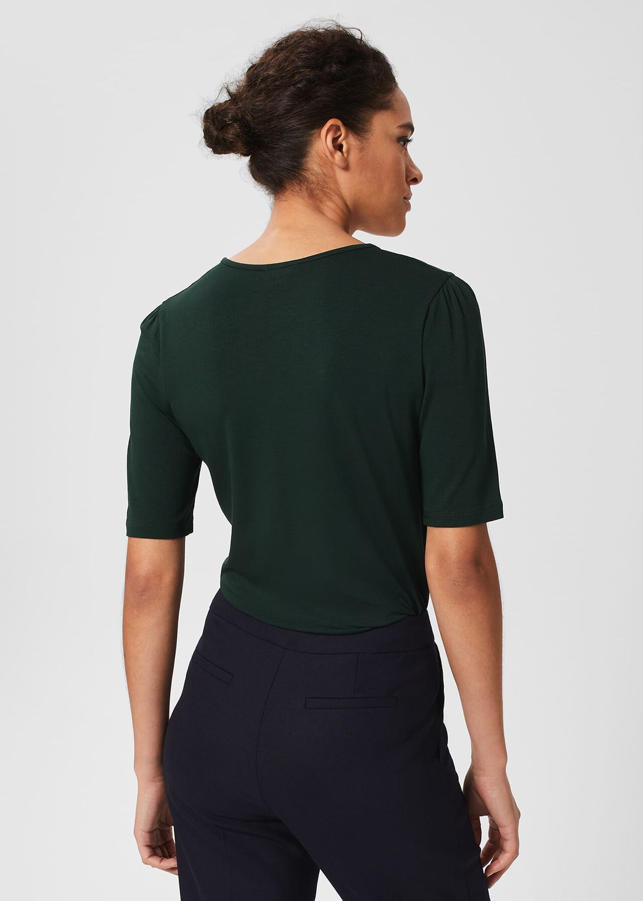 Erica Ruched Detail Top, Green, hi-res