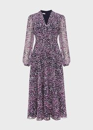 Aurora Fit And Flare Dress, Navy Multi, hi-res