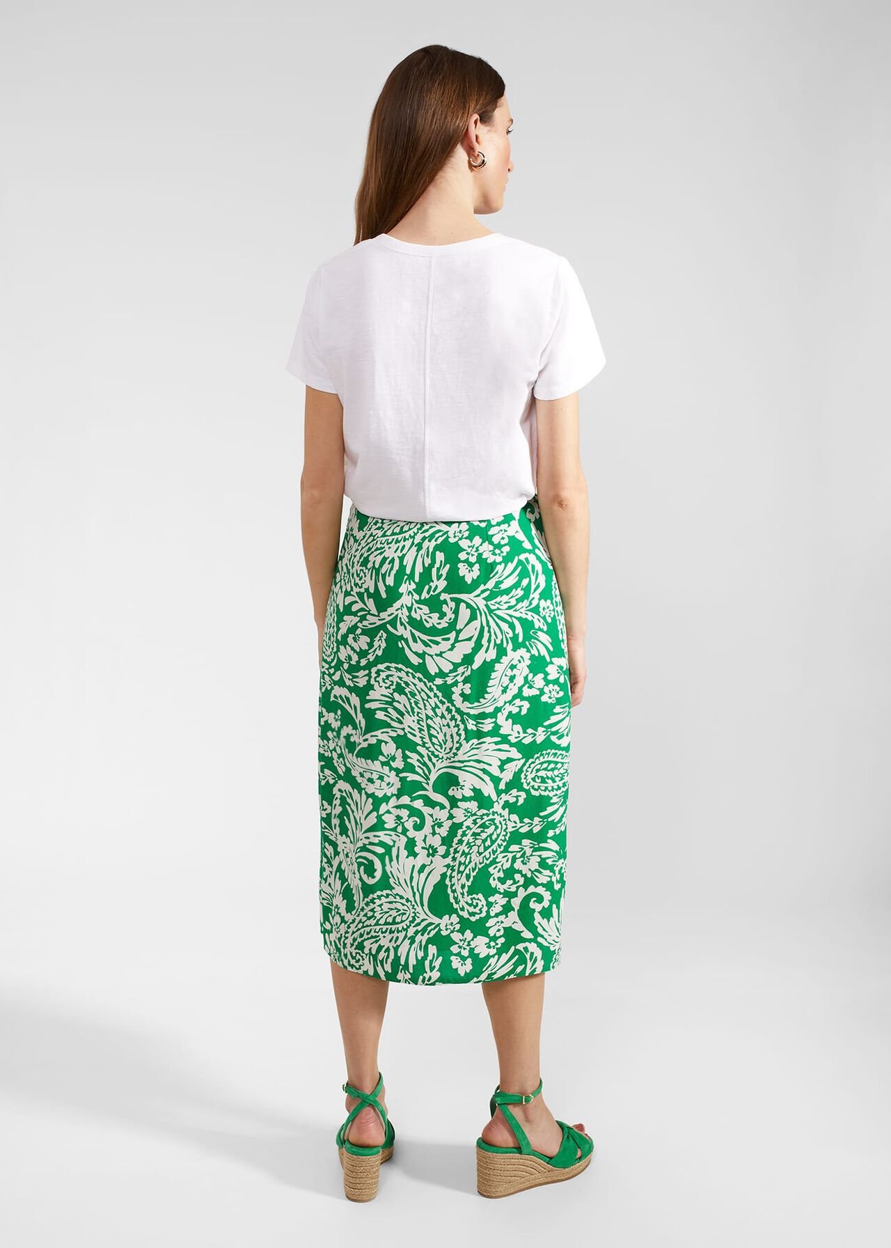 Petite Cassidy Skirt, Green Ivory, hi-res