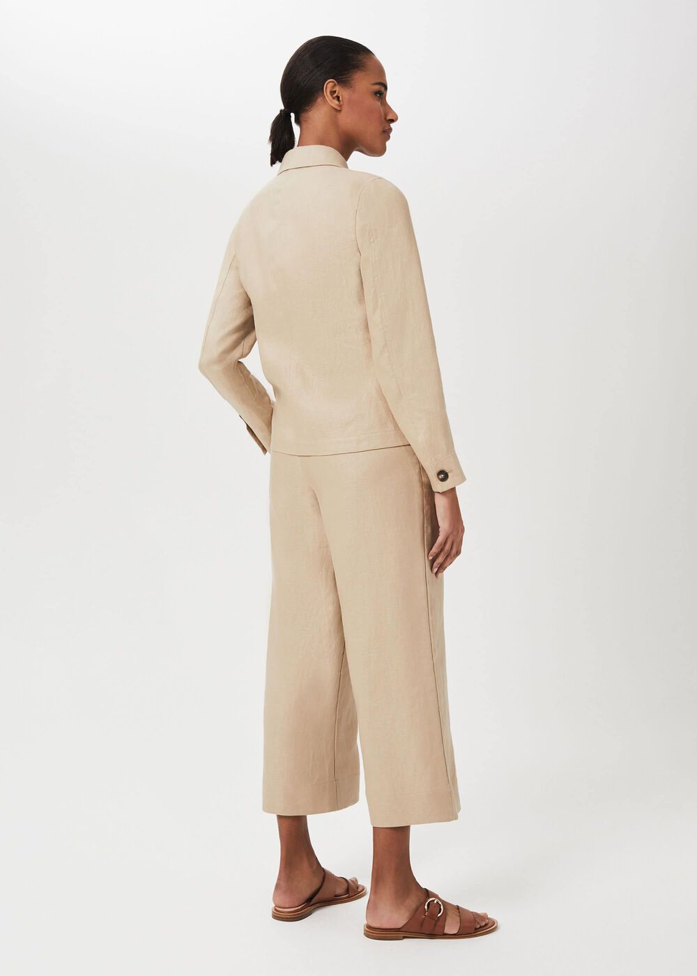 Kiera Linen Jacket, Sand, hi-res