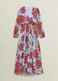 Amelie Twist Detail Dress, Blue Red, hi-res