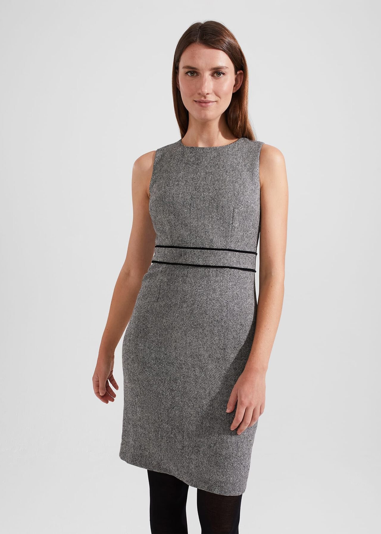 Elle Wool Dress, Black White, hi-res