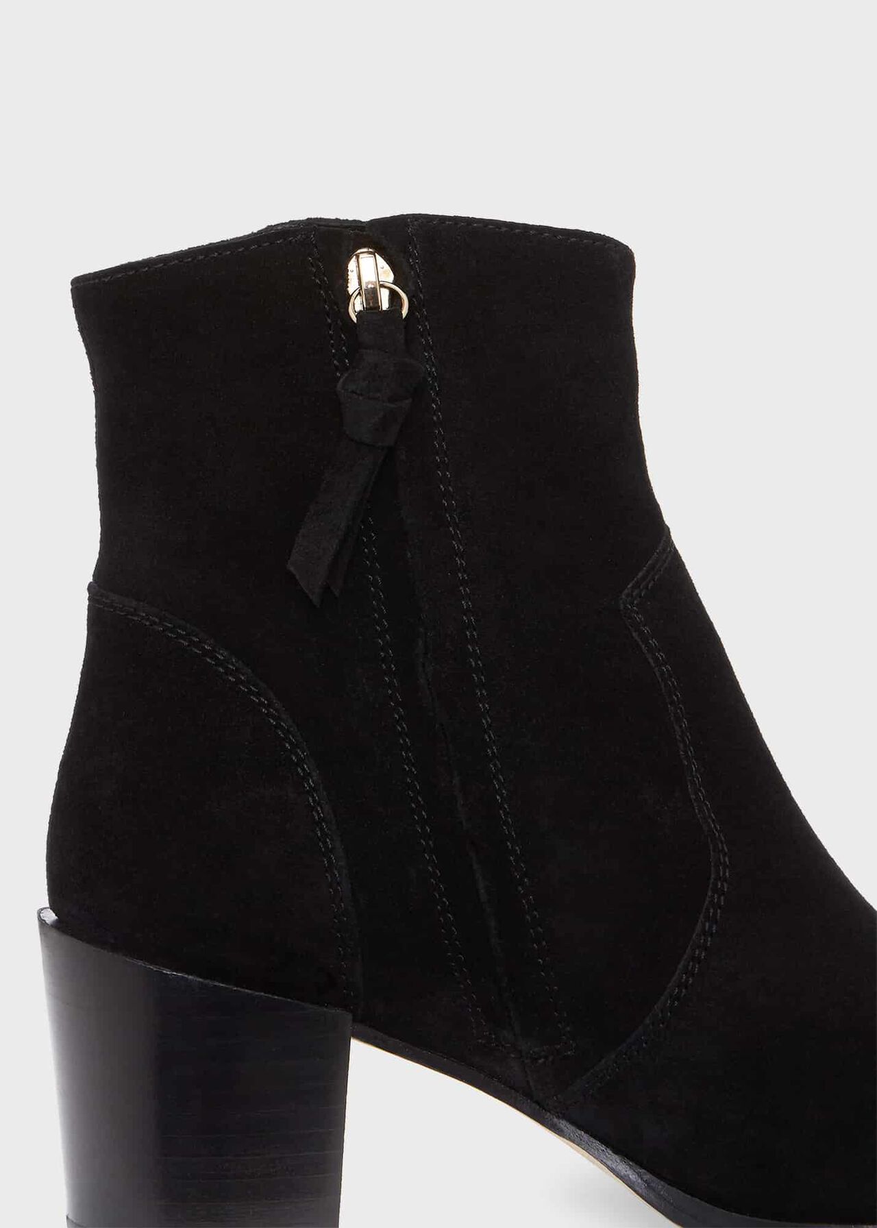 Hester Western Ankle Boots, Black, hi-res